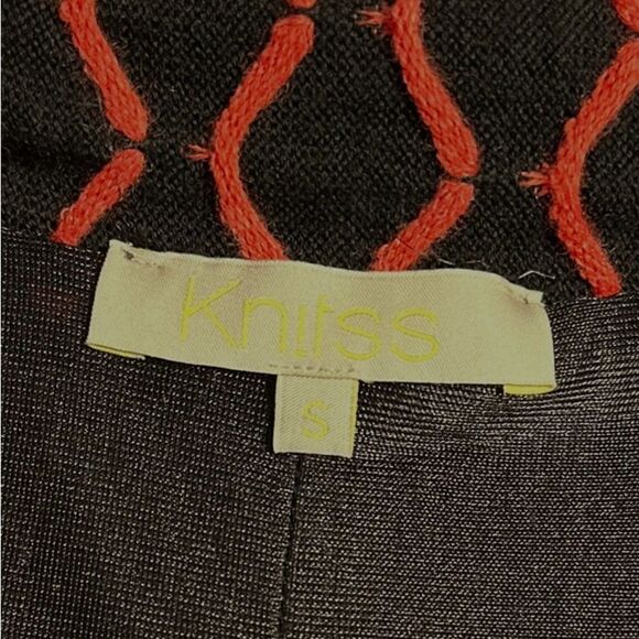 Knitss black and orange Morgan Virgin Wool Jersey knit jacket size Small - Picture 7 of 14